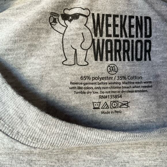 Weekend Warrior Men’s Short Sleeve T-shirt size 3XL, Gray, Fearless Psalms 27:1 - Picture 6 of 8